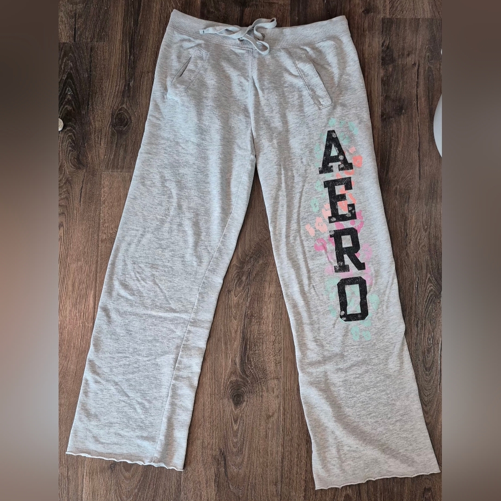Aeropostale Gray Joggers with Colorful Graphic